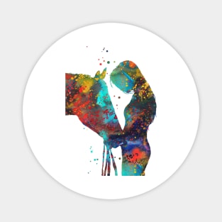 Girl with horse Magnet